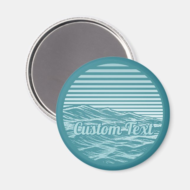 Turquoise Ocean Waves Icon Magnet (Front/Back)