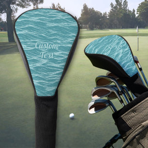 Turquoise Ocean Waves Pattern Golf Head Cover