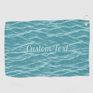 Turquoise Ocean Waves Pattern Golf Towel