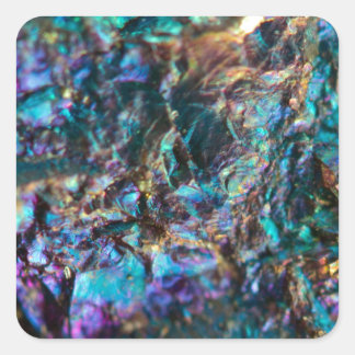Turquoise Oil Slick Quartz Square Sticker