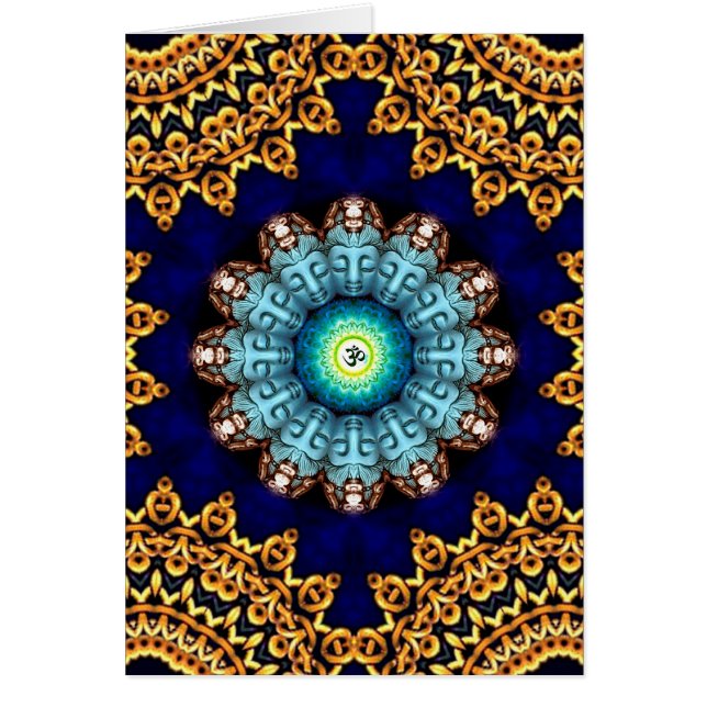 Turquoise Om Buddha Card (Front)