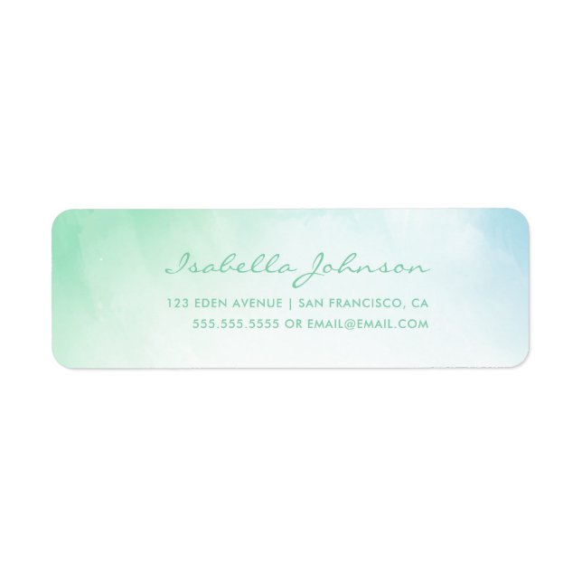 Turquoise Ombre Aquarelle Marées Océaniques | MARI (Devant)