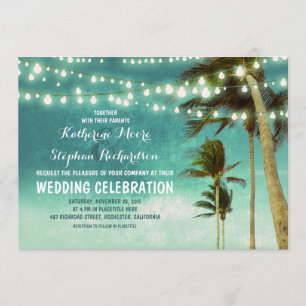 turquoise ombre des invitations à mariage sur plag