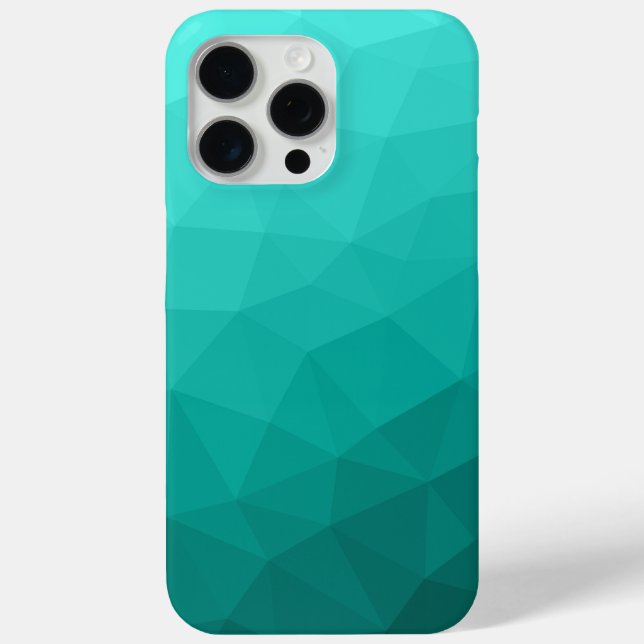 Turquoise ombre gradient geometric mesh pattern Case-Mate iPhone case (Back)