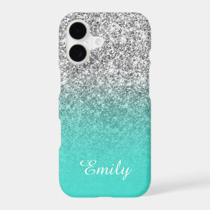 Turquoise Ombré Pailleté Argent Personnalisé