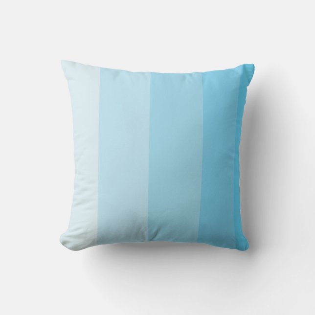 Turquoise Ombre Stripe Throw Pillow (Front)