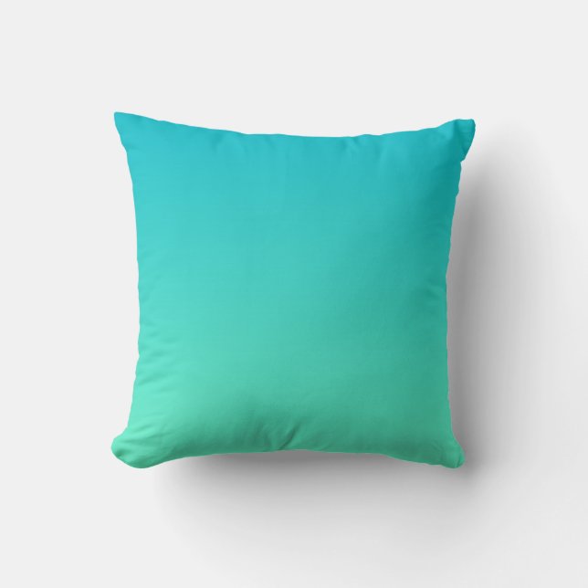 “Turquoise Ombre” Throw Pillow (Front)