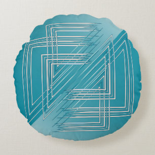 Turquoise opal white round pillow