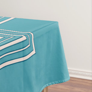 Turquoise opal white tablecloth