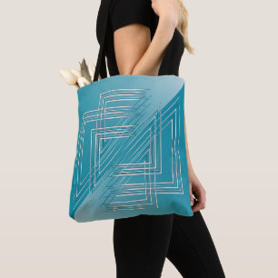 Turquoise opal white tote bag