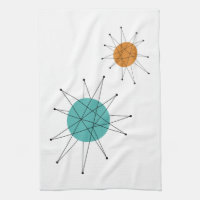 Turquoise Orange Franciscan Starburst Midcentury