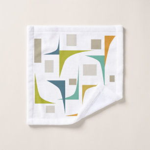 Turquoise Orange Green Corners Style Mid Century