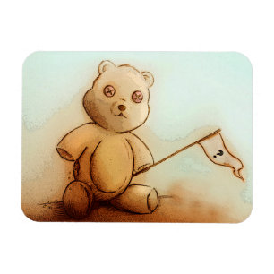 Turquoise & Orange Kids Teddy Bear Photo Magnet