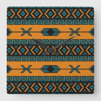 Turquoise Orange Southwest Tribal Aztec Design