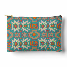 Turquoise Orange Tribal SouthWestern Pattern