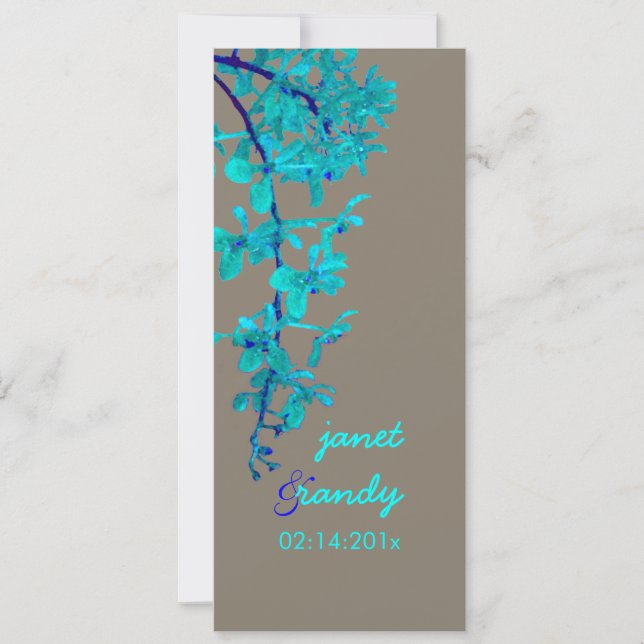 TURQUOISE ORCHIDS/RENANTHERA/DIY colour Invitation (Front)