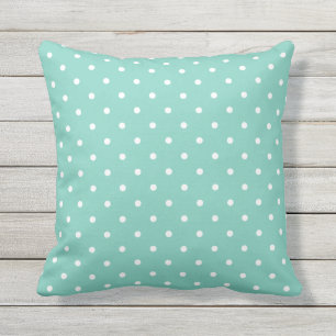 Turquoise Outdoor Pillows - Polka Dot