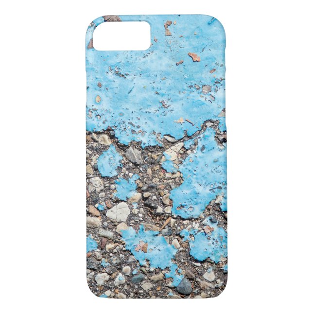 turquoise paint stain on asphalt Case-Mate iPhone case (Back)