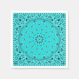 Turquoise Paisley Bandana Scarf BBQ Picnic Napkin