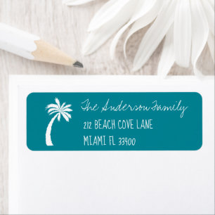 Turquoise + Palm Tree Icon écriture manuscrite Typ