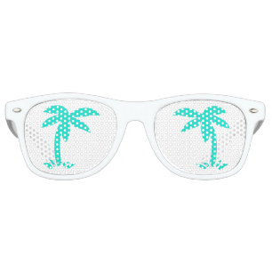 Turquoise palm trees retro sunglasses