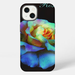 Turquoise Pastel Rainbow Rose iPad Mini case