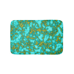 Turquoise Pattern Bath Mat