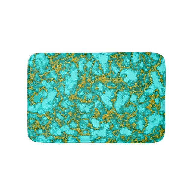 Turquoise Pattern Bath Mat (Front)