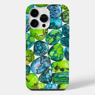 Turquoise pattern iPhone 14 pro max case