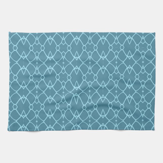 Turquoise Pattern  Kitchen Towel (Horizontal)