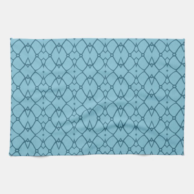 Turquoise Pattern  Kitchen Towel (Horizontal)