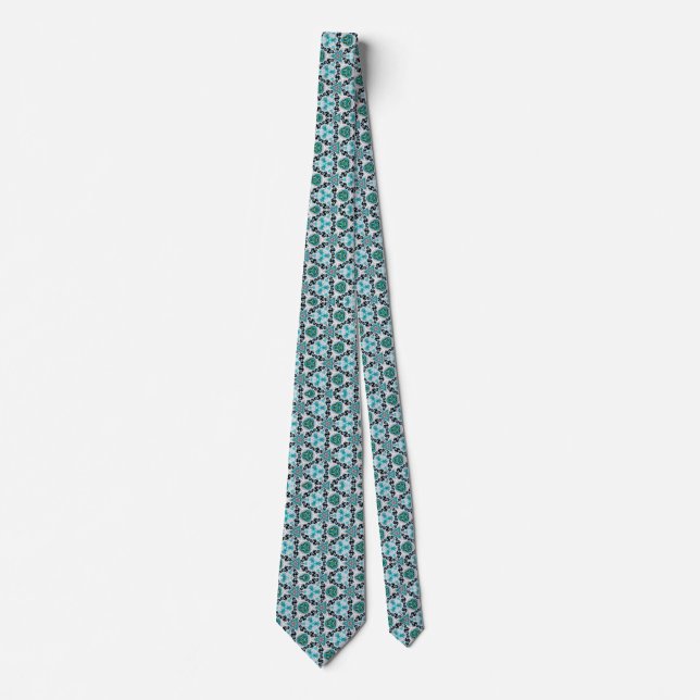 Turquoise Pattern Neck Tie (Front)