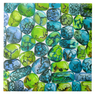 Turquoise pattern tile