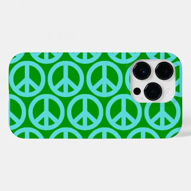 Turquoise Peace Signs Case-Mate iPhone Case (Back (Horizontal))