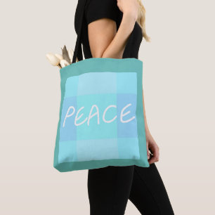 Turquoise Peace Tote Bag