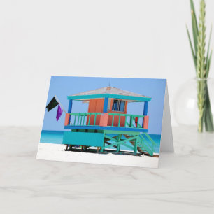 turquoise peach lifeguard stand card