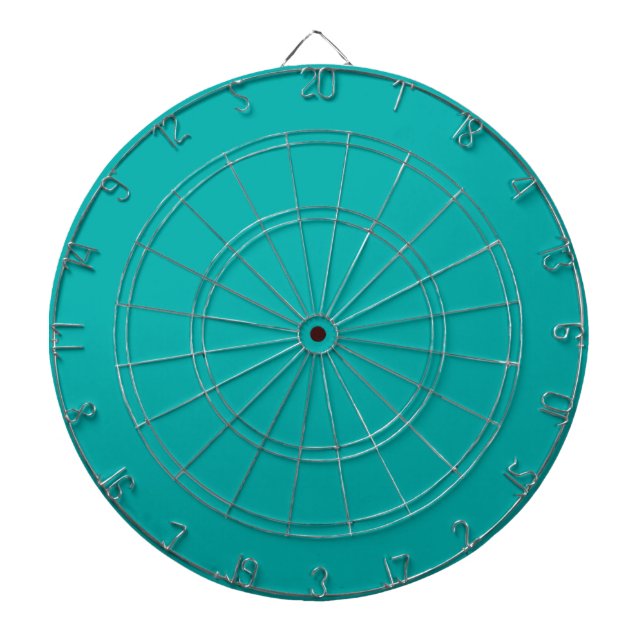 Turquoise Peacock Colour Accent Ready to Customize Dartboard (Front)
