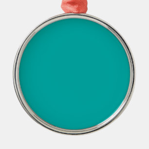 Turquoise Peacock Colour Accent Ready to Customize Metal Ornament