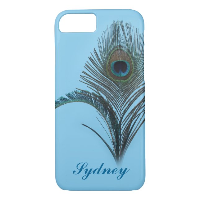 Turquoise Peacock iPhone 7 Coque (Dos)