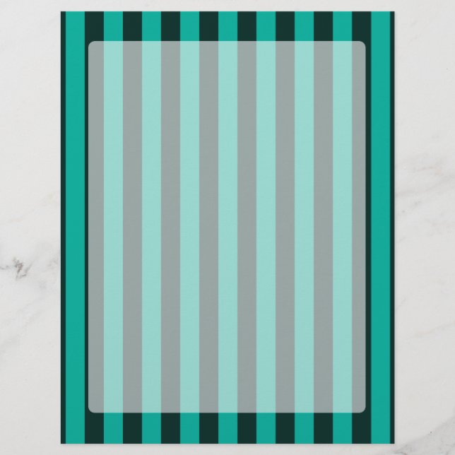 Turquoise Peacock Vertical Stripes (Front)