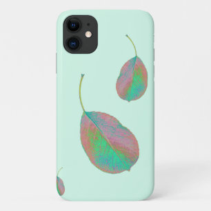 Turquoise Pear Tree Leaf iPhone 11 Coque