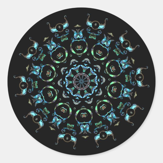 Turquoise Pearl Mandala Stickers (Front)