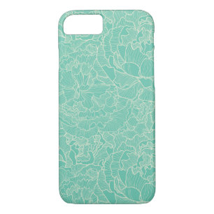 Turquoise Peony Pattern Case-Mate iPhone Case