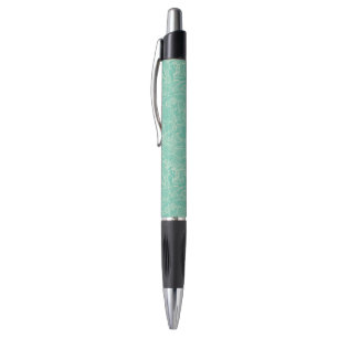 Turquoise Peony Pattern Pen