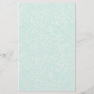 Turquoise Peony Pattern Stationery