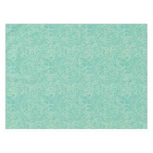 Turquoise Peony Pattern Tablecloth