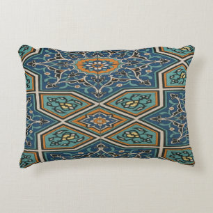 Turquoise Persian Tile Lumbar Pillow – Elegant Tra