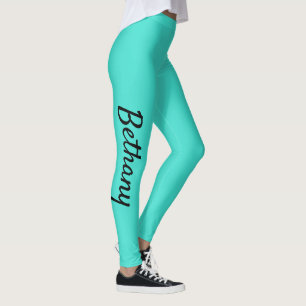 Turquoise Personalized Custom XS (0-2) to XL (16) Leggings