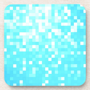 Turquoise Pixel Sparkle Coaster