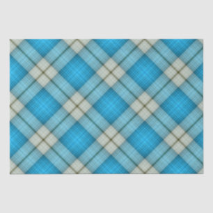 Turquoise Plaid Tissue Paper